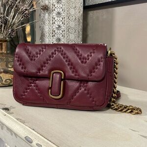 🆕 RARE RED MARC JACOBS Quilted Leather Shoulder Bag